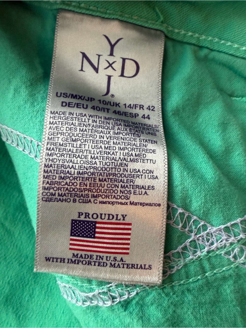 NYDJ Clarissa Ankle Skinny Jeans Mint Spearmint Green Lift Tuck Size 10 - Picture 11 of 11